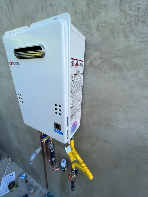 Tankless water heater installation for Hutchison homes